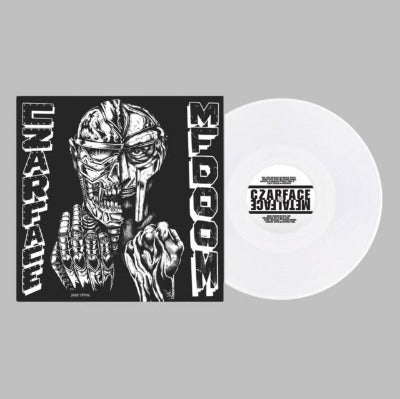 Czarface Meets Metal Face album cover with white vinyl record