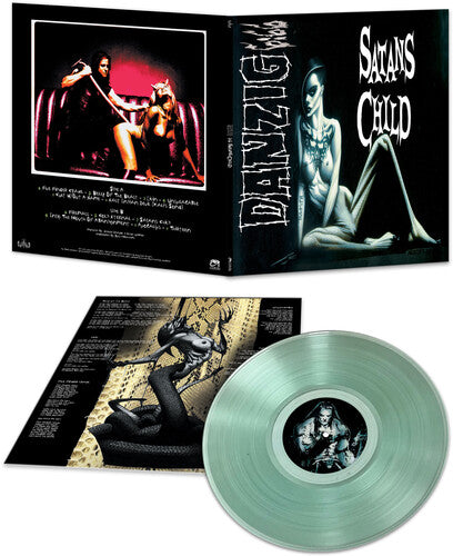 Danzig - 6:66: Satan's Child album cover, shown with coke bottle green vinyl record and inner picture sleeve