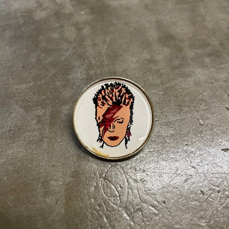 Vintage David Bowie Enamel Pin - Bowie face