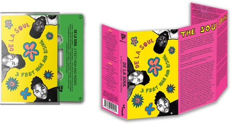 De La Soul - 3 Feet High and Rising cover art, green cassette, and insert. 
