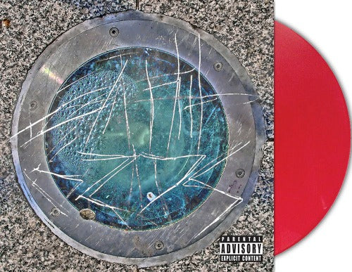 Death Grips - Powers That B album cover and red vinyl.