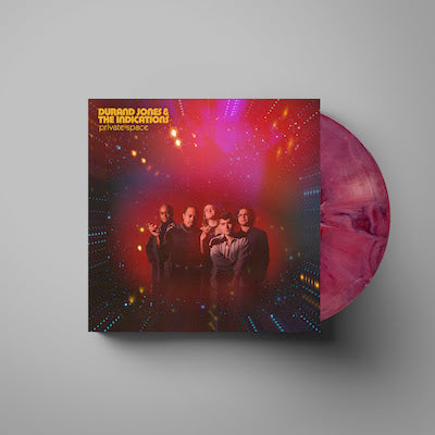 Durand Jones & the Indications - Private Space album cover with "Red Nebula" colored vinyl record