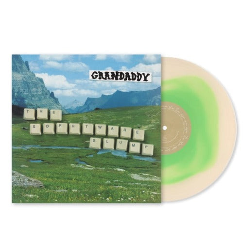 Grandaddy - The Sophtware Slump album cover with bone/green swirl vinyl. 