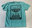 Rust & Wax "Florida Tourist Trap" design on a seafoam colored t-shirt