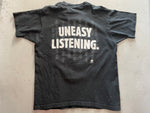 Soundgarden Badmotorfinger Vintage 1990's Promotional Black T-Shirt - rear view of "Uneasy Listening" white text and A&M Records logo