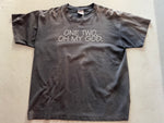 Vintage Beastie Boys Faded Black T-Shirt "One Two, Oh My God." Front