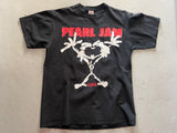 Vintage Pearl Jam Stickman Alive Shirt Black With Red text and white colored stickman