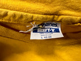 Vintage Yellow Original Jazz Classics Shirt - Photo of Hanes Beefy-T 100% Cotton Made in the U.S.A. Large 42-44 tag