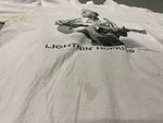 Vintage Lightnin' Hopkins Shirt - photo of stain underneath image on front of shirt