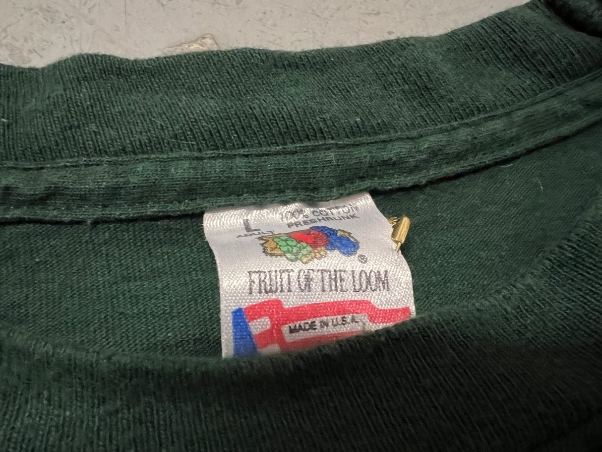 Vintage Green Tower Records Shirt - Photo of Fruit of the Loom Made in the USA Large tag