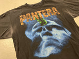 Vintage Pantera Tour Shirt - Close up of front image showing person's head with drill in to forehead with Pantera written above image
