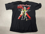 Vintage Motley Crue Dr. Feel Good Tour Shirt - Photo of front of shirt showing two nurses on a snake wrapped blade with "Motley Crue" text above image and Dr X behind image