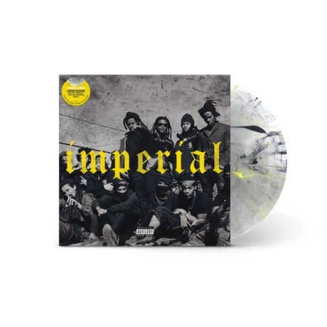 Denzel Curry - Imperial album cover and black, white, and yellow smoke vinyl.