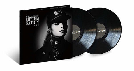 Janet Jackson - Rhythm Nation 1814 (30th Anniversary Edition) album cover and two black vinyls.