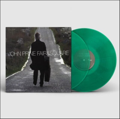 John Prine - Fair and Square album cover with 2 opaque green vinyl records