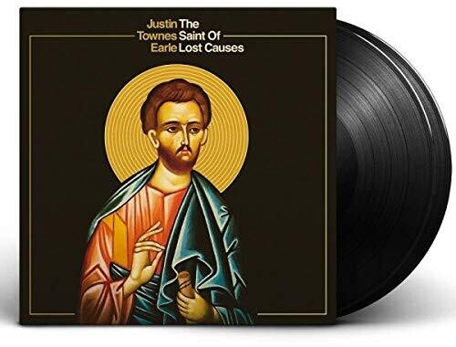 Justin Townes Earle- The Saint of Lost Causes album cover with black vinyl.