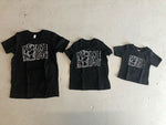 3 Rust & Wax Turntable logo shirts: kids, toddler, and baby sizes