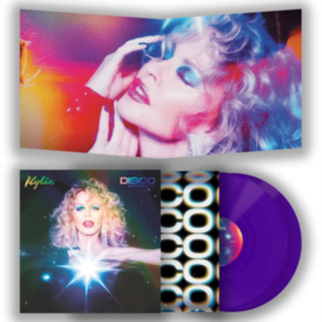 Kylie Minogue - Disco Extended Mixes album cover displayed with inner sleeve and 2 purple vinyl records