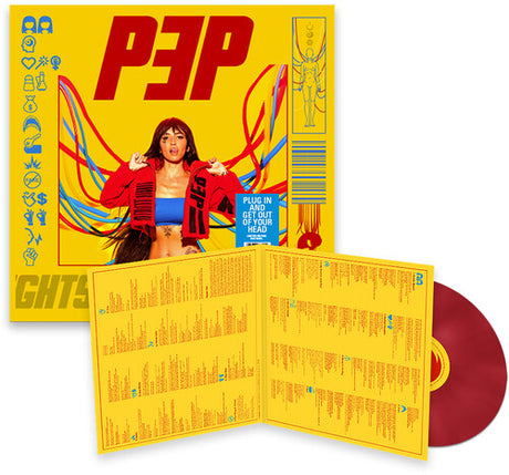 Lights - PEP album cover and red vinyl.