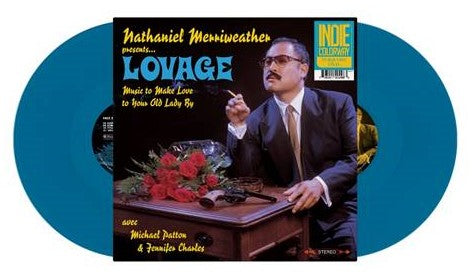 Lovage - Music to Make Love to Your Old Lady By album cover with 2 turquiose colored vinyl records