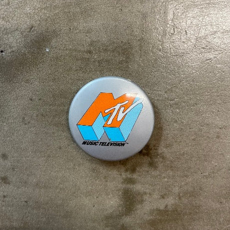 MTV Orange and Blue against silver back pin