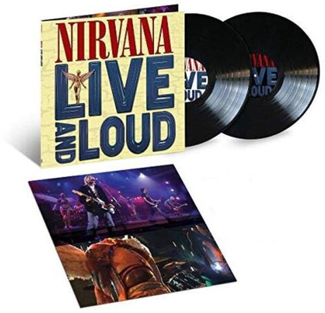 Nirvana - Live & Loud album cover, insert, and 2 black vinyl.