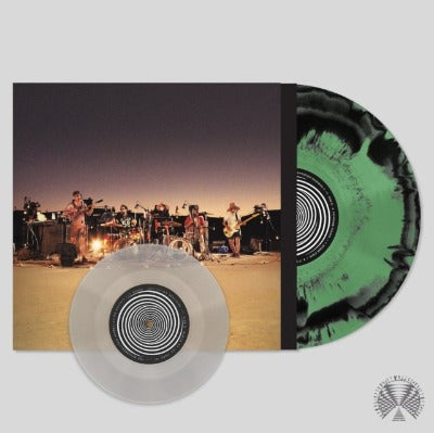 Osees - Levitation Sessions Volume 1 album cover with green and black swirl vinyl record, plus clear 7" record