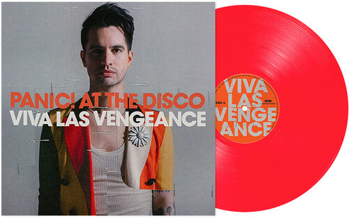 Panic at the Disco - Viva Las Vengeance album cover with neon coral colored vinyl record