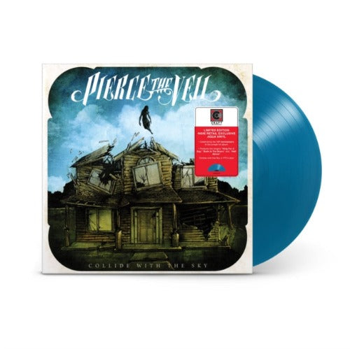 Pierce the Veil - Collide With the Sky album cover and aqua colored vinyl.