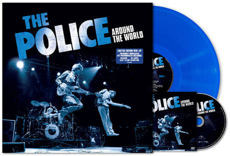 The Police - Around The World album cover, blue vinyl, and DVD.