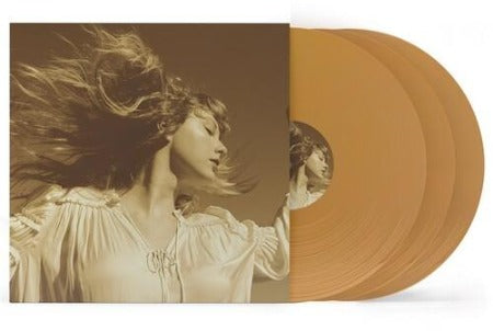 Taylor Swift - Fearless (Taylor's Version) album cover with 3 gold vinyl records