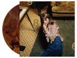 Taylor Swift - Midnights Mahogany Edition back of album cover with mahogany marble vinyl record