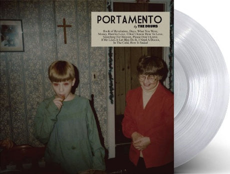 The Drums - Portamento album cover shown with clear vinyl record