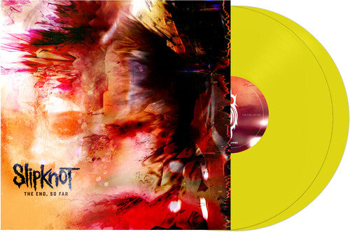 Slipknot - End, So Far album cover and 2 yellow vinyl.