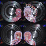 Tool Lateralus records, showing 4 black vinyl records each with a different image on the disc