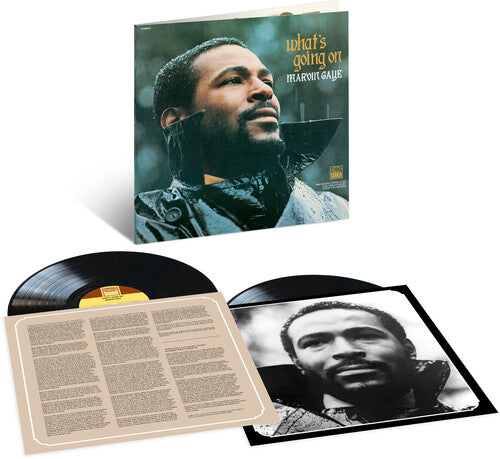 Marvin Gaye - What's Going On album cover and black vinyls.