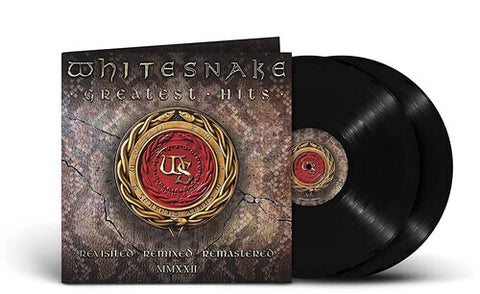 Whitesnake - Greatest Hits album cover and 2 black vinyl.