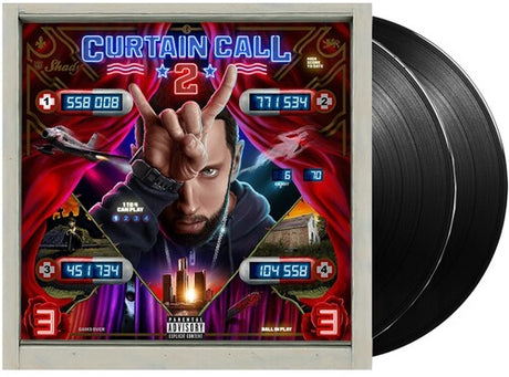 Eminem - Curtain Call 2 album cover and 2 black vinyl.