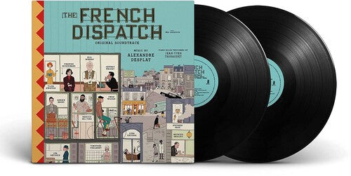 French Dispatch Soundtrack album cover and 2 black vinyls.