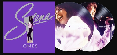 Selena - Ones album cover with two vinyls.