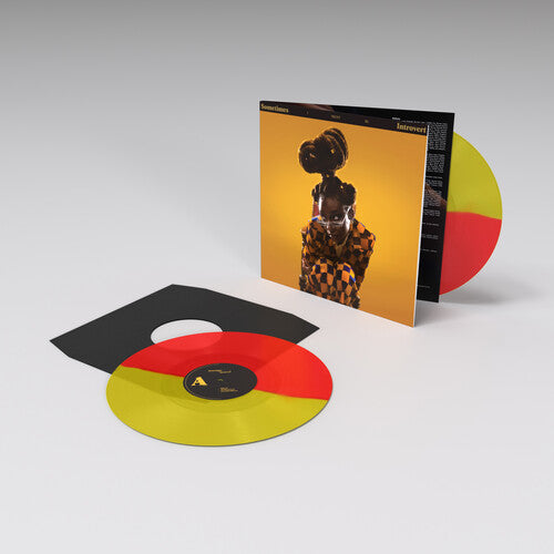 Little Simz - Sometimes I Might Be Introvert album cover and 2 red and yellow vinyls.