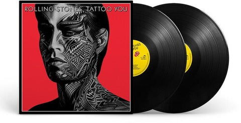 Rolling Stones - Tattoo You album cover and two black vinyls.